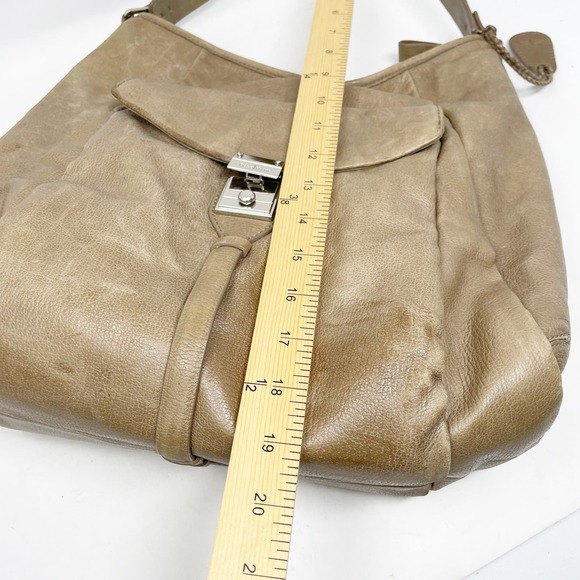 REPOSH Cole Haan Tan Leather Single Strap Silver Hardware Zip Top Hobo REPOSH - Picture 12 of 16